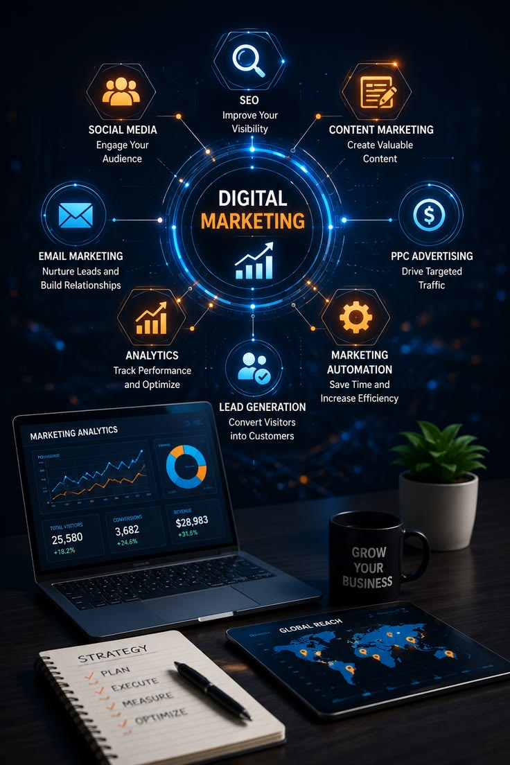 Digital marketing poster created by chat gpt
