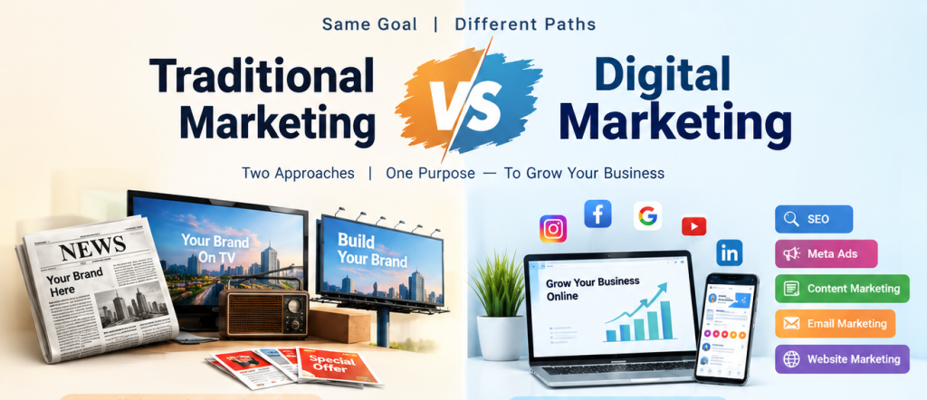 Traditional Marketing vs Digital Marketing- neenadigital-blog
